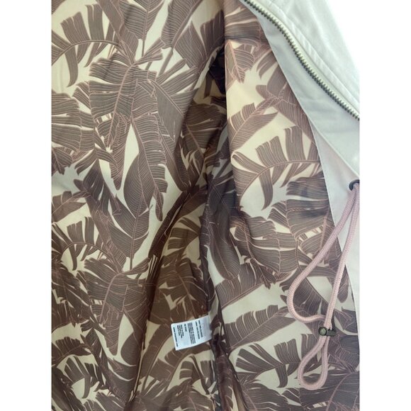 Liv Outdoor Womens Natural Beige Lightweight Jacket W/ Tropical Print Lining - Picture 5 of 6